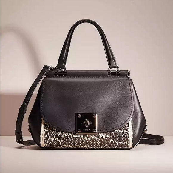 **WOW*SALE** COACH Black Leather W/Snakeskin DRIFTER Crossbody - Picture 2 of 16